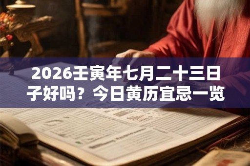 2026壬寅年七月二十三日子好吗?今日黄历宜忌一览表 2026壬寅年七月二十三日子好吗?今日黄历宜忌一览表