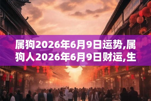 属狗2026年6月9日运势,属狗人2026年6月9日财运,生肖狗2026年6月9日运势