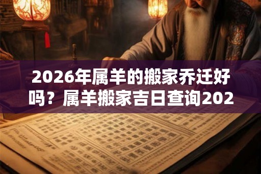 2026年属羊的搬家乔迁好吗？属羊搬家吉日查询2026