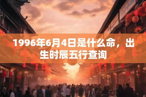 1996年6月4日是什么命，出生时辰五行查询