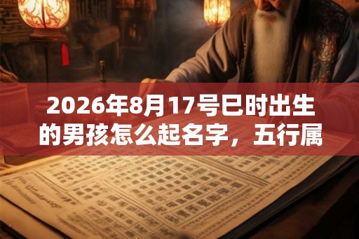 2026年8月17号巳时出生的男孩怎么起名字，五行属什么