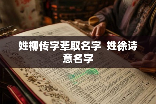 姓柳传字辈取名字  姓徐诗意名字