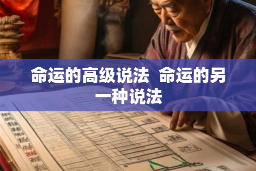 命运的高级说法  命运的另一种说法