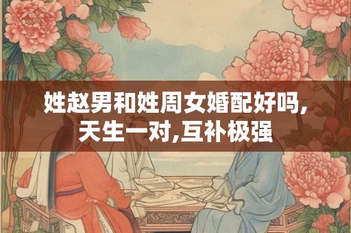 姓赵男和姓周女婚配好吗,天生一对,互补极强