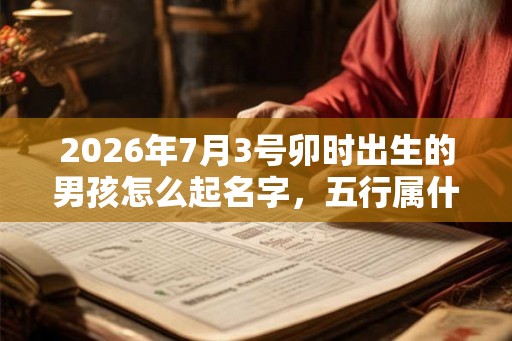 2026年7月3号卯时出生的男孩怎么起名字，五行属什么