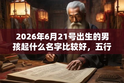 2026年6月21号出生的男孩起什么名字比较好，五行属什么