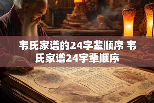 韦氏家谱的24字辈顺序 韦氏家谱24字辈顺序