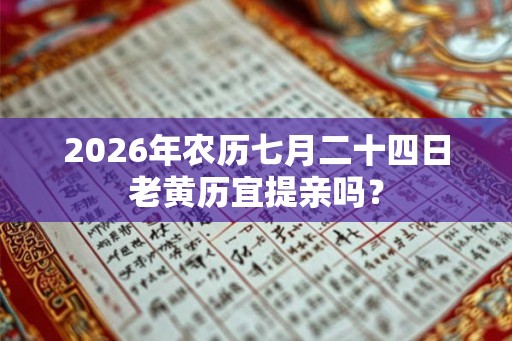 2026年农历七月二十四日老黄历宜提亲吗？