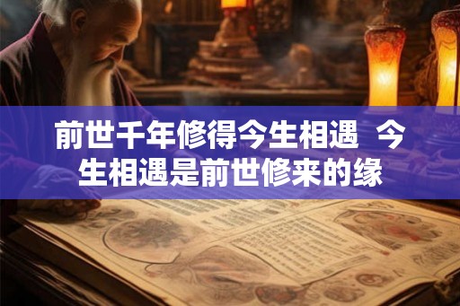 前世千年修得今生相遇  今生相遇是前世修来的缘
