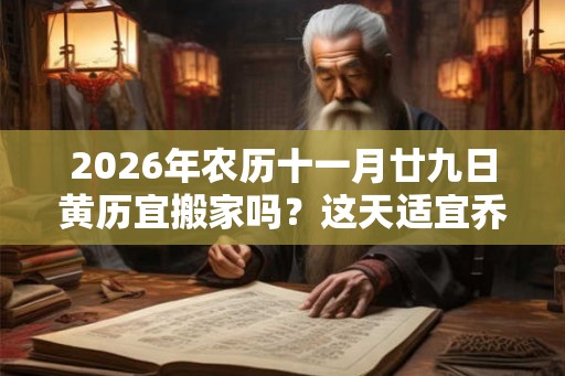 2026年农历十一月廿九日黄历宜搬家吗？这天适宜乔迁吗？
