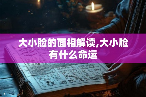 大小脸的面相解读,大小脸有什么命运