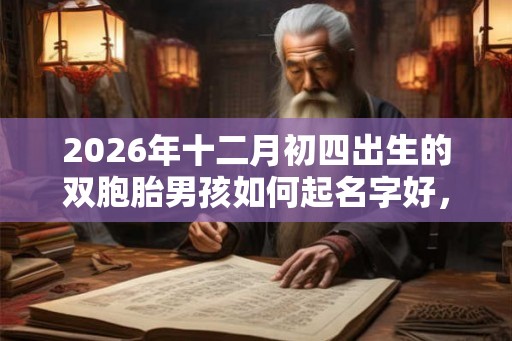 2026年十二月初四出生的双胞胎男孩如何起名字好，五行属什么？