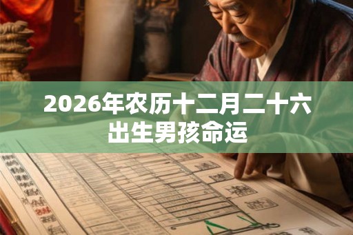 2026年农历十二月二十六出生男孩命运 2026年农历十二月二十六出生男孩命运