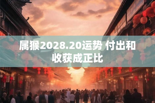 属猴2028.20运势 付出和收获成正比