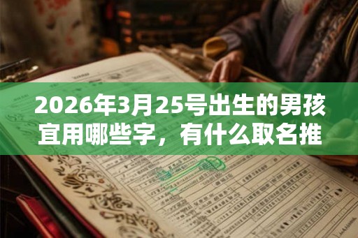 2026年3月25号出生的男孩宜用哪些字，有什么取名推荐？