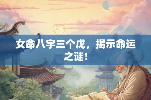 女命八字三个戊,揭示命运之谜! 女命八字三个戊,揭示命运之谜!