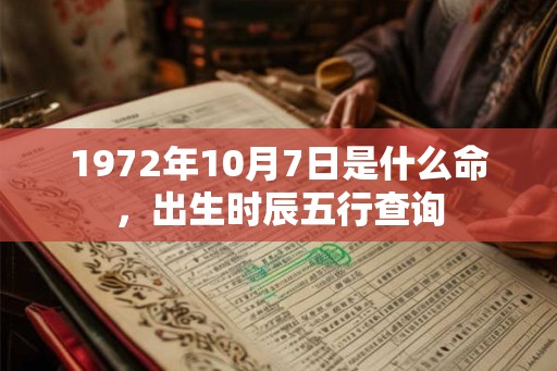 1972年10月7日是什么命，出生时辰五行查询
