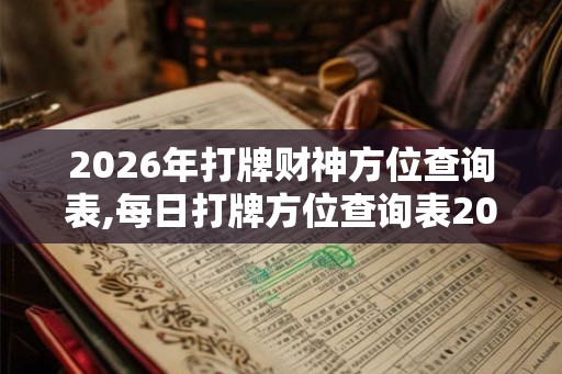 2026年打牌财神方位查询表,每日打牌方位查询表2026