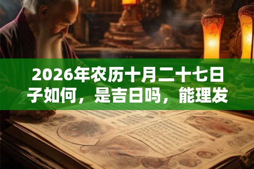 2026年农历十月二十七日子如何，是吉日吗，能理发吗？