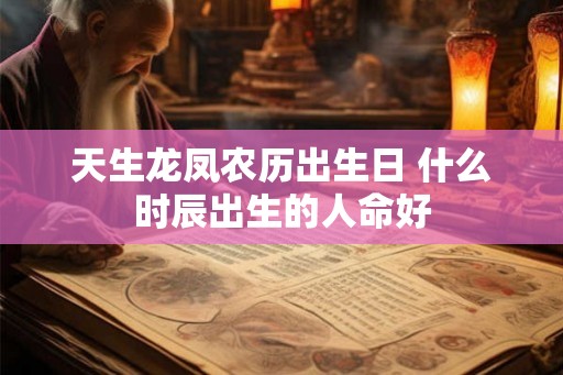 天生龙凤农历出生日 什么时辰出生的人命好