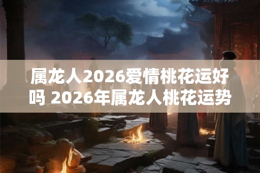 属龙人2026爱情桃花运好吗 2026年属龙人桃花运势
