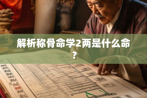解析称骨命学2两是什么命？