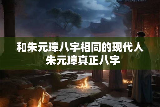 和朱元璋八字相同的现代人  朱元璋真正八字