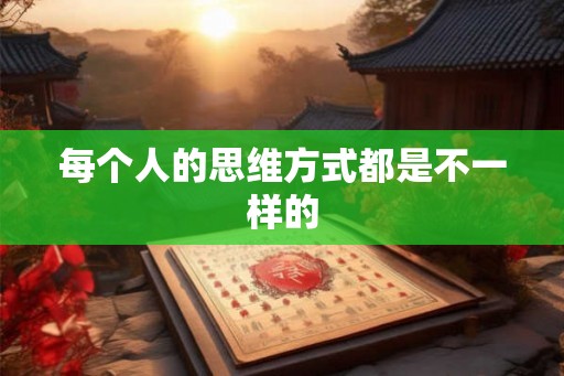 每个人的思维方式都是不一样的