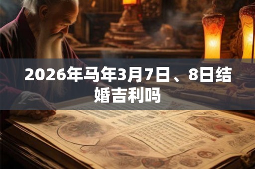 2026年马年3月7日、8日结婚吉利吗