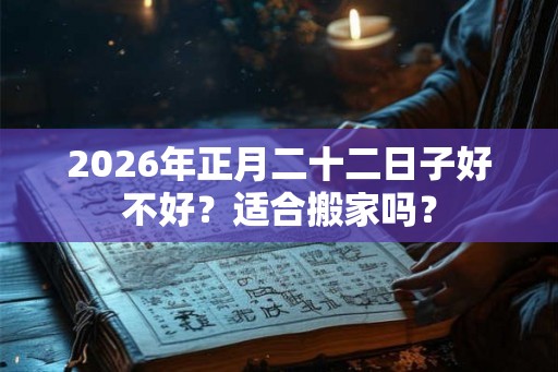 2026年正月二十二日子好不好？适合搬家吗？
