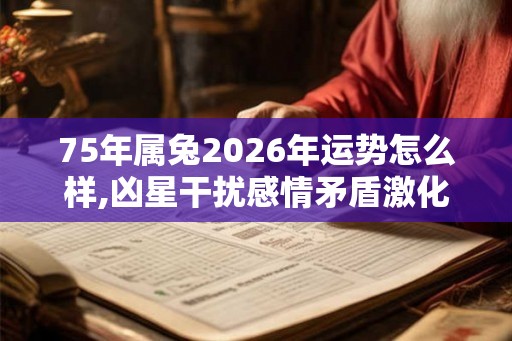 75年属兔2026年运势怎么样,凶星干扰感情矛盾激化