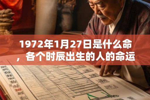 1972年1月27日是什么命，各个时辰出生的人的命运