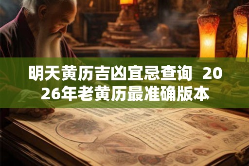 明天黄历吉凶宜忌查询  2026年老黄历最准确版本