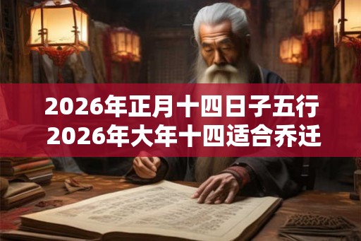 2026年正月十四日子五行 2026年大年十四适合乔迁吗 2026年正月十四日子五行 2026年大年十四适合乔迁吗