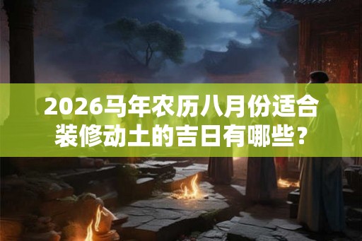 2026马年农历八月份适合装修动土的吉日有哪些? 2026马年农历八月份适合装修动土的吉日有哪些?