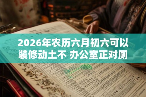 2026年农历六月初六可以装修动土不 办公室正对厕所风水