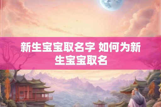 新生宝宝取名字 如何为新生宝宝取名