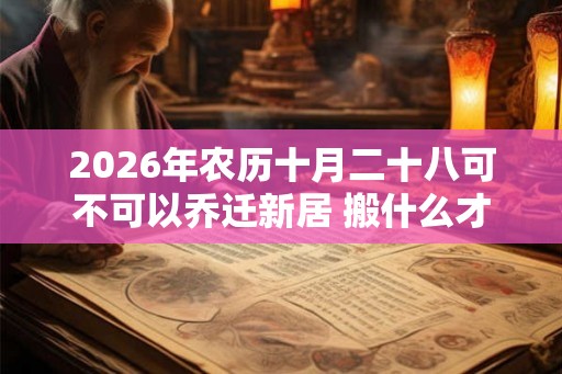 2026年农历十月二十八可不可以乔迁新居 搬什么才算搬家