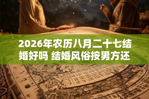 2026年农历八月二十七结婚好吗 结婚风俗按男方还是女方
