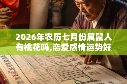 2026年农历七月份属鼠人有桃花吗,恋爱感情运势好