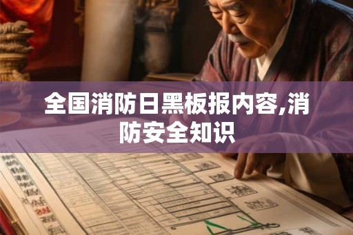 全国消防日黑板报内容,消防安全知识