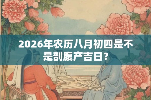 2026年农历八月初四是不是剖腹产吉日？