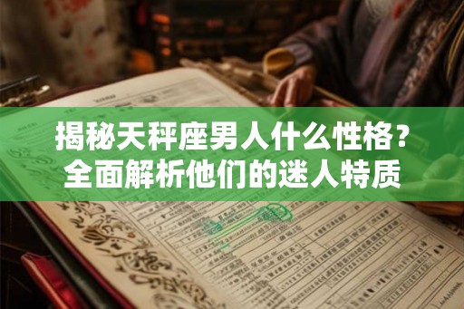揭秘天秤座男人什么性格？全面解析他们的迷人特质