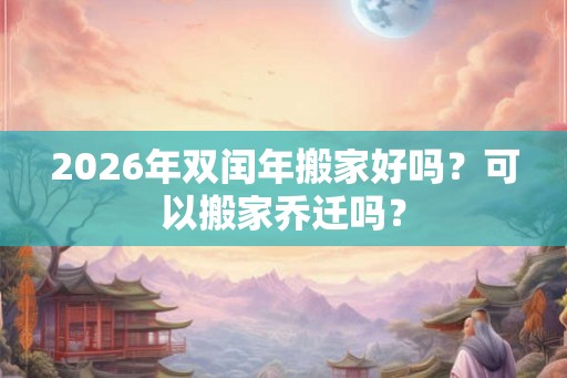2026年双闰年搬家好吗？可以搬家乔迁吗？