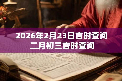 2026年2月23日吉时查询 二月初三吉时查询 2026年2月23日吉时查询 二月初三吉时查询