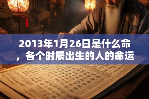 2013年1月26日是什么命，各个时辰出生的人的命运