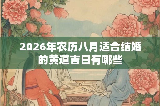 2026年农历八月适合结婚的黄道吉日有哪些