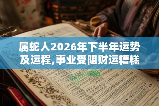 属蛇人2026年下半年运势及运程,事业受阻财运糟糕