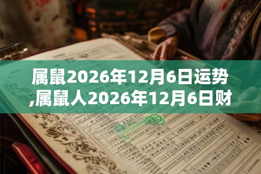 属鼠2026年12月6日运势,属鼠人2026年12月6日财运,生肖鼠2026年12月6日运势 属鼠2026年12月6日运势,属鼠人2026年12月6日财运,生肖鼠2026年12月6日运势