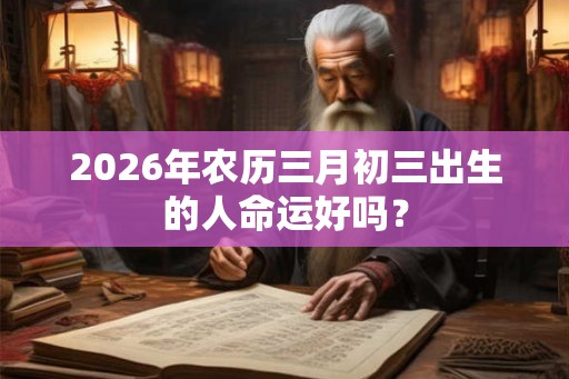 2026年农历三月初三出生的人命运好吗？